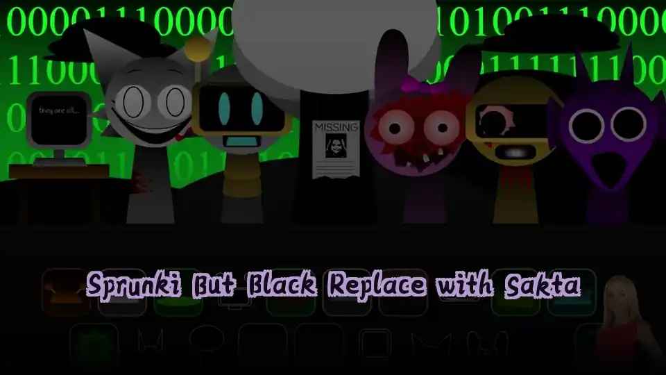 Sprunki But Black Replace with Sakta